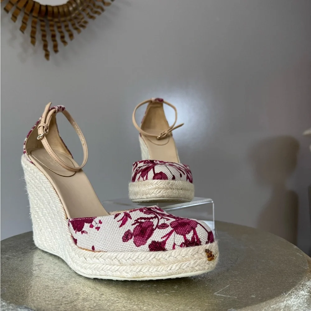 GUCCI - Floral Espadrille Wedge Sandals - Picture 3 of 14
